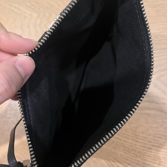 Lucky Brand Black and White Patterned Clutch / Wristlet Leather and Cloth - Picture 4 of 4